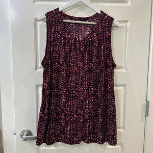 George Pink and Black Classy Polka Dot Top